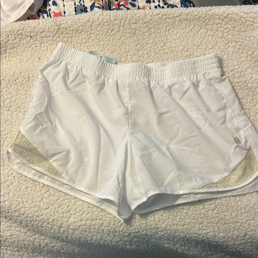 Lilly Pulitzer White Shorts with Gold Details